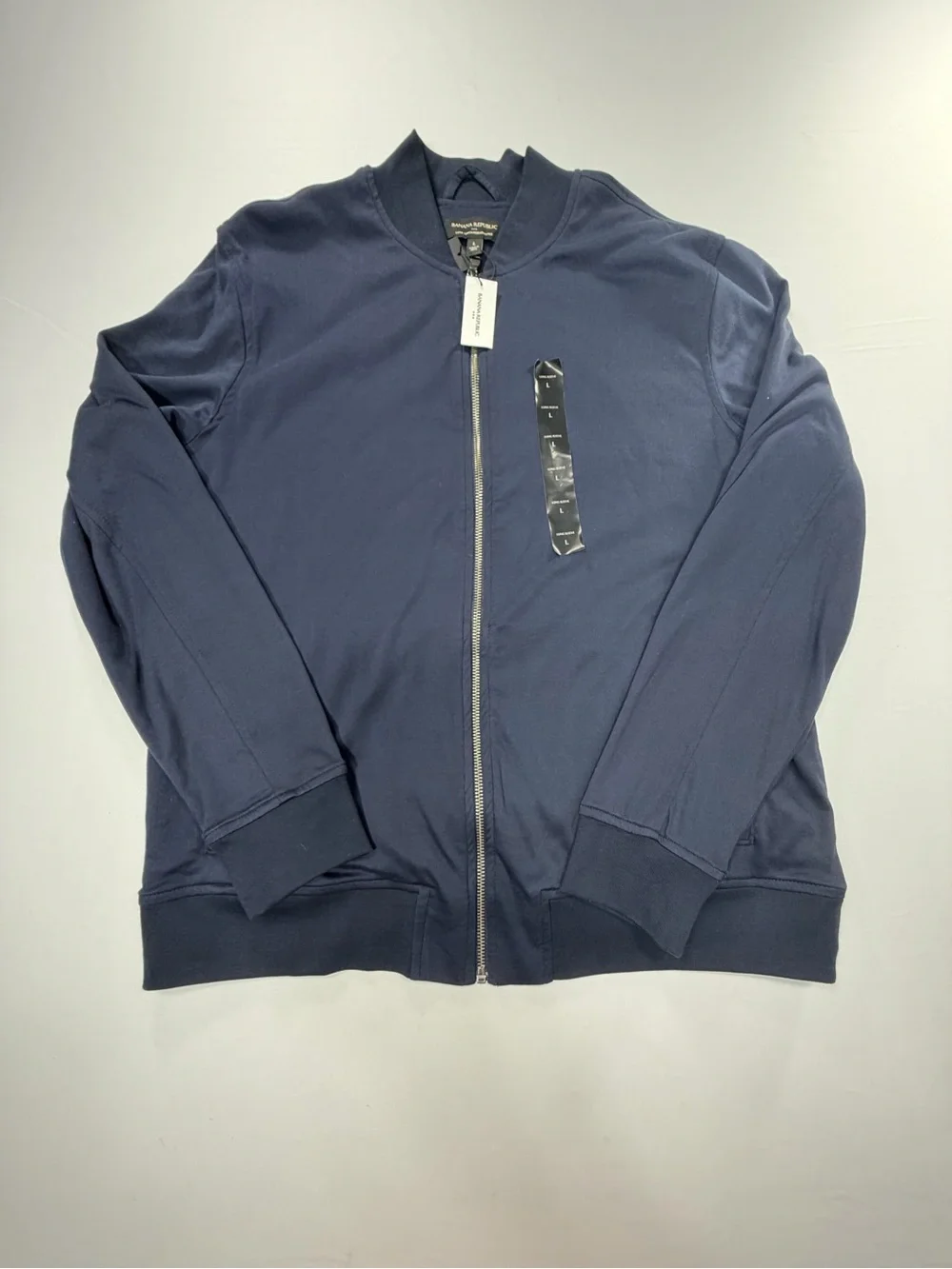 NWT Banana Republic Bomber Jacket Navy Men’s Large Luxe Touch Performance